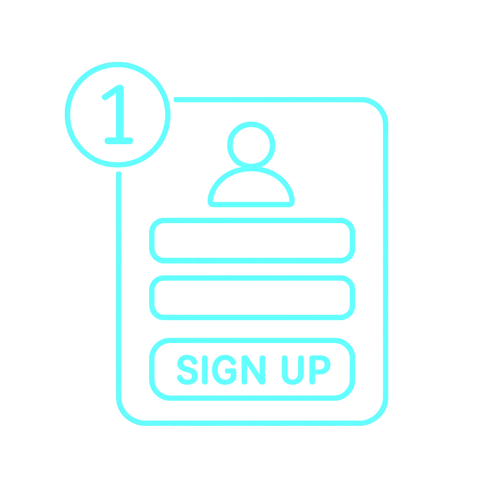 Illustration of an online casino registration form